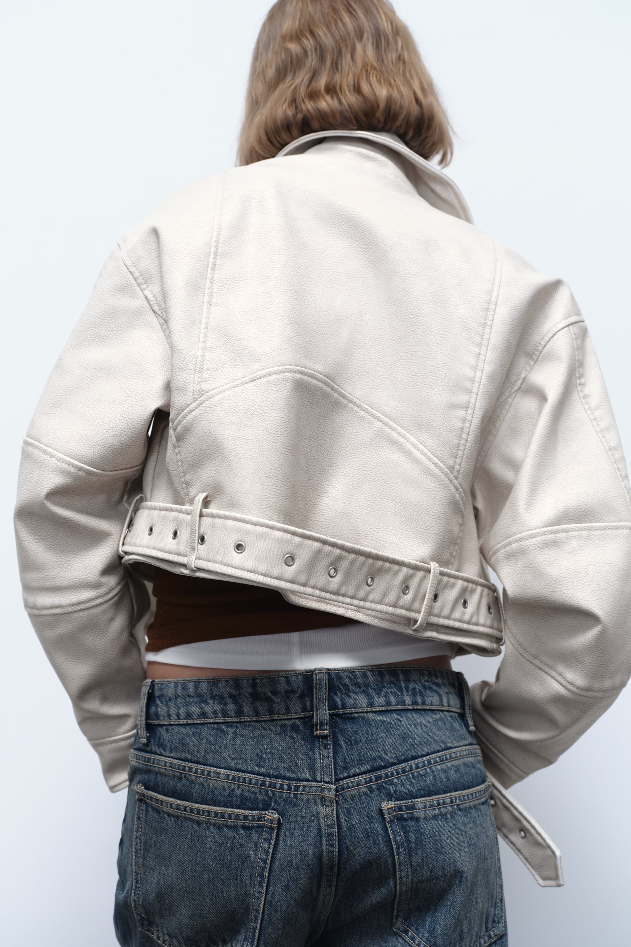 Lavinque Jacket Blouson Court en Similicuir | Coupe Oversize | Tendance et Moderne
