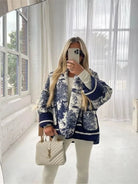 Lavinque Jacket Blouson Oversize Imprimé | Chic & Moderne | Look Urbain Tendance