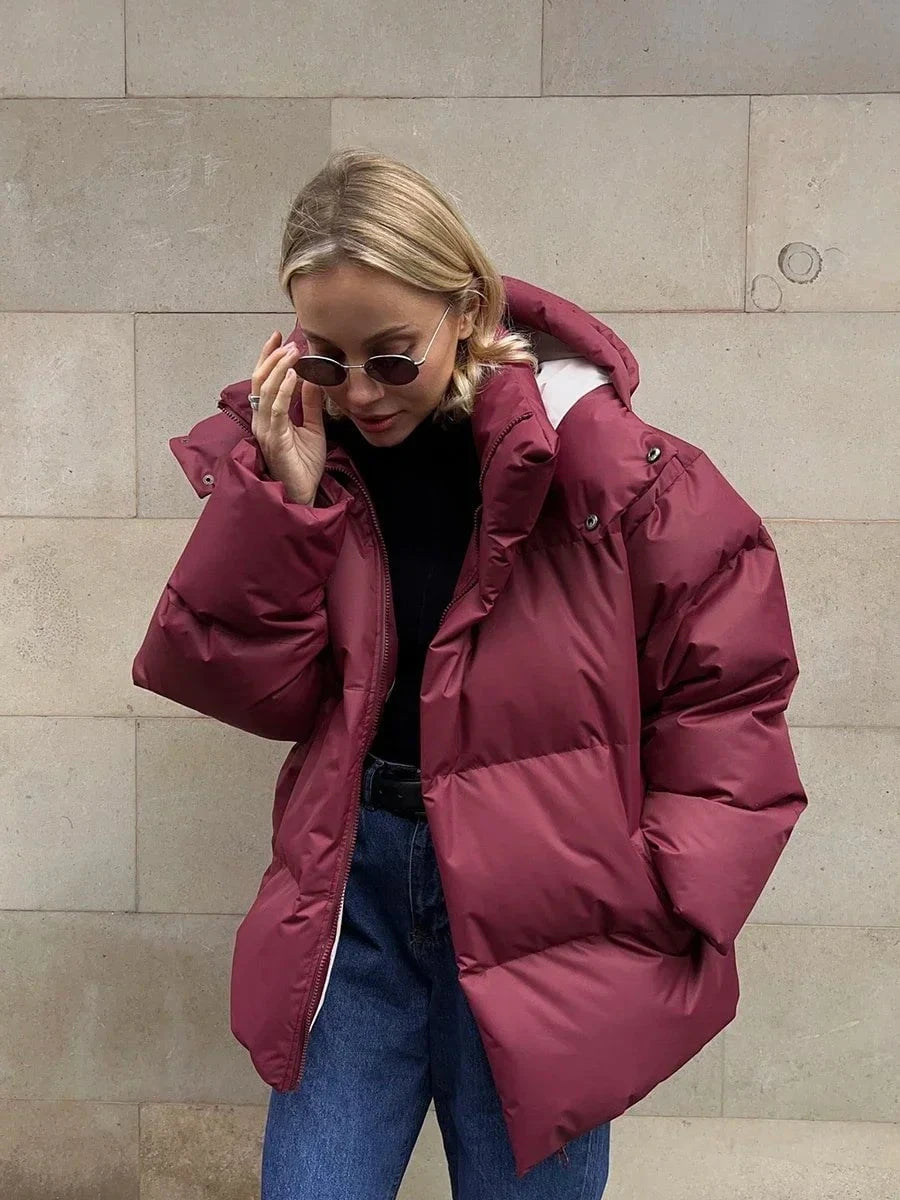 Lavinque Jacket Bordeaux / S Doudoune Oversize à Capuche | Confort | Chaude et Tendance
