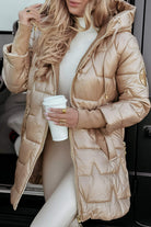 Lavinque Jacket Champagne / S Doudoune Longue Femme | Chaude & Brillante | Élégance Hivernale