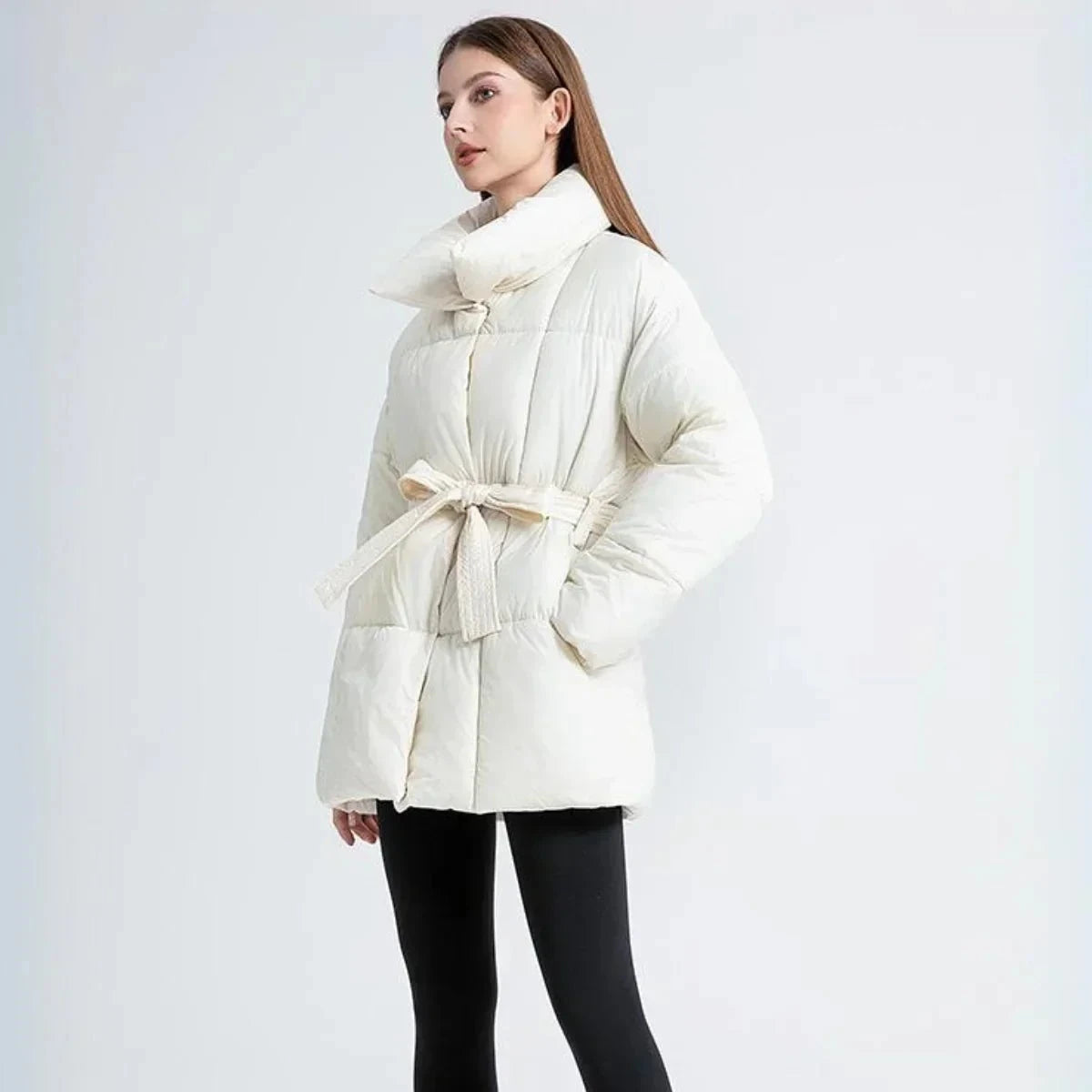 Lavinque Jacket Doudoune Ceinturée Hiver | Col Haut | Chaude et Élégante