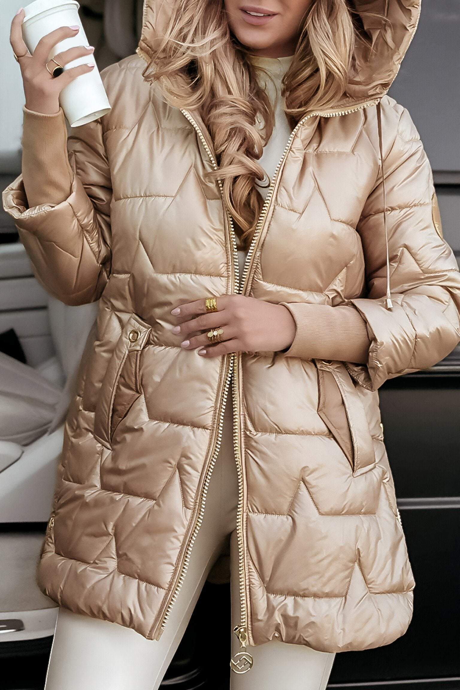 Lavinque Jacket Doudoune Longue Femme | Chaude & Brillante | Élégance Hivernale
