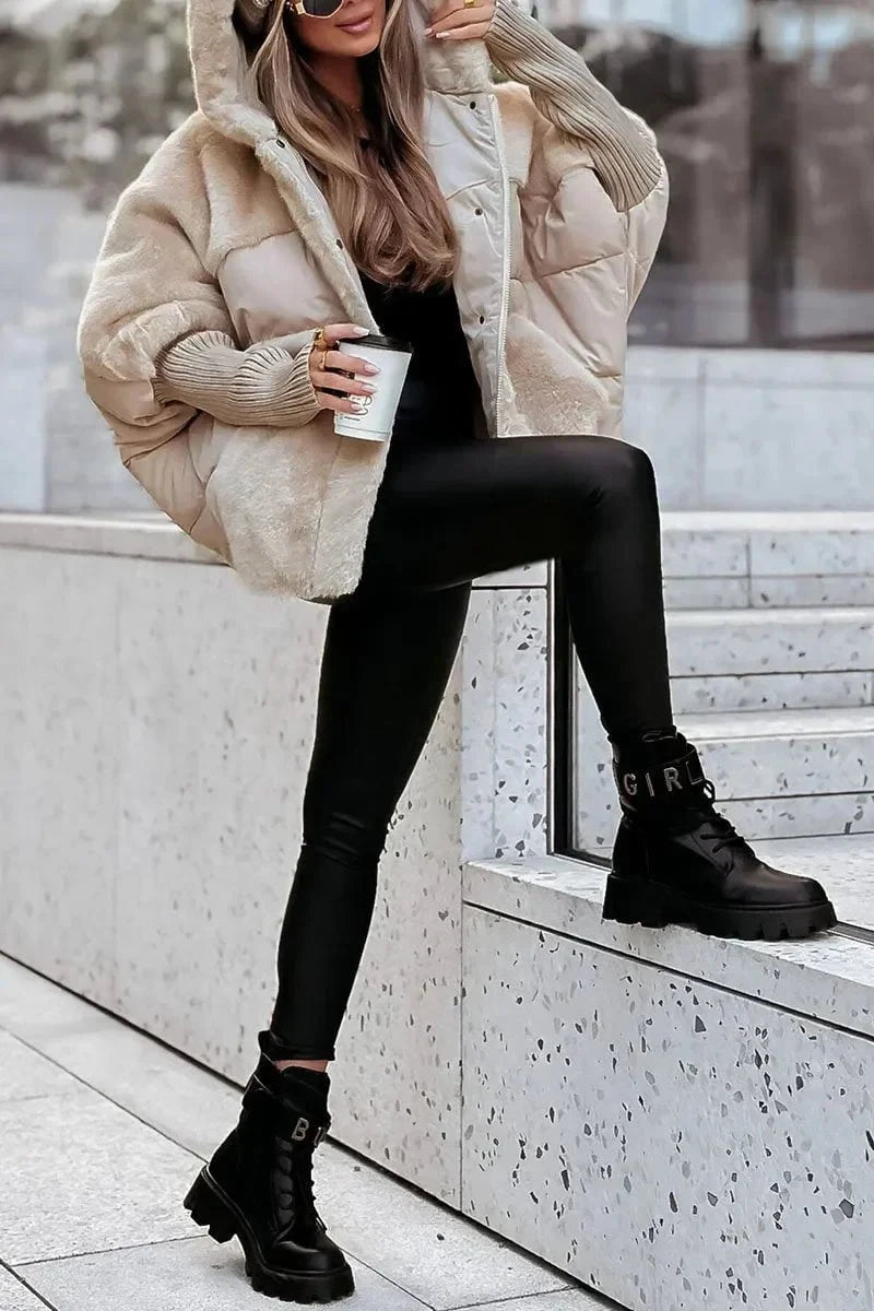 Lavinque Jacket Doudoune Oversize | Effet Mouton & Matelassé | Chaleur et Style Hivernal
