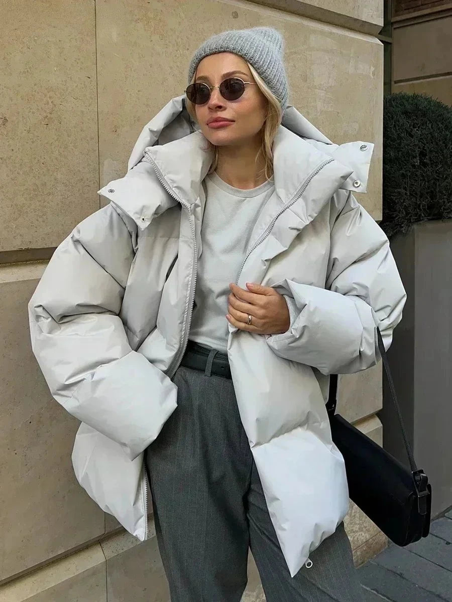 Lavinque Jacket Gris Clair / S Doudoune Oversize à Capuche | Confort | Chaude et Tendance