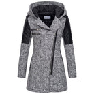 Lavinque Jacket Gris Clair / S Manteau Biker Hiver | Laine & Simili Cuir | Chaud et Tendance