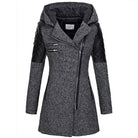 Lavinque Jacket Gris foncé / S Manteau Biker Hiver | Laine & Simili Cuir | Chaud et Tendance
