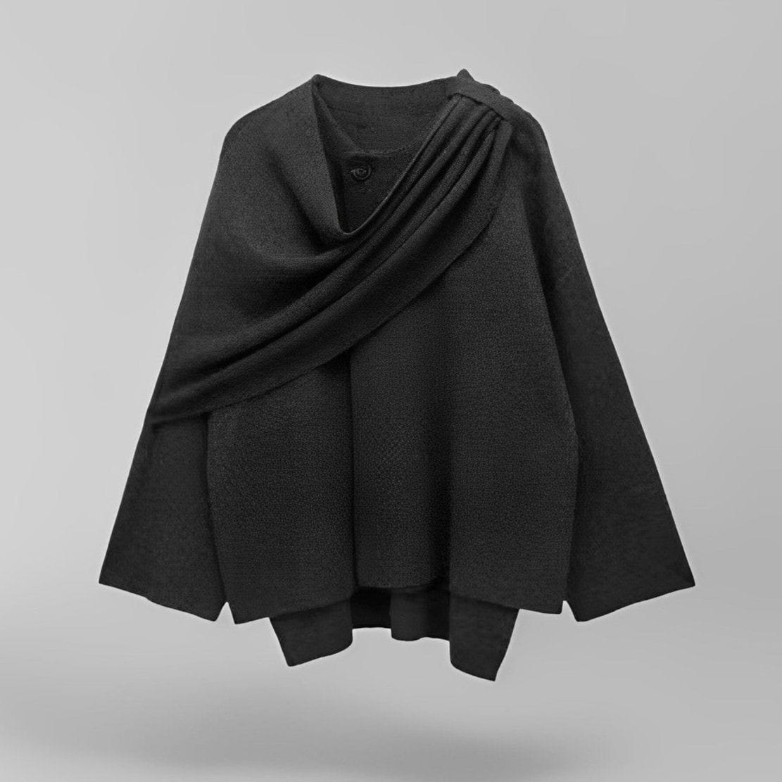 Lavinque Jacket Gris foncé / S Poncho Femme | Élégance & Confort | Tissu Doux et Chaleureux