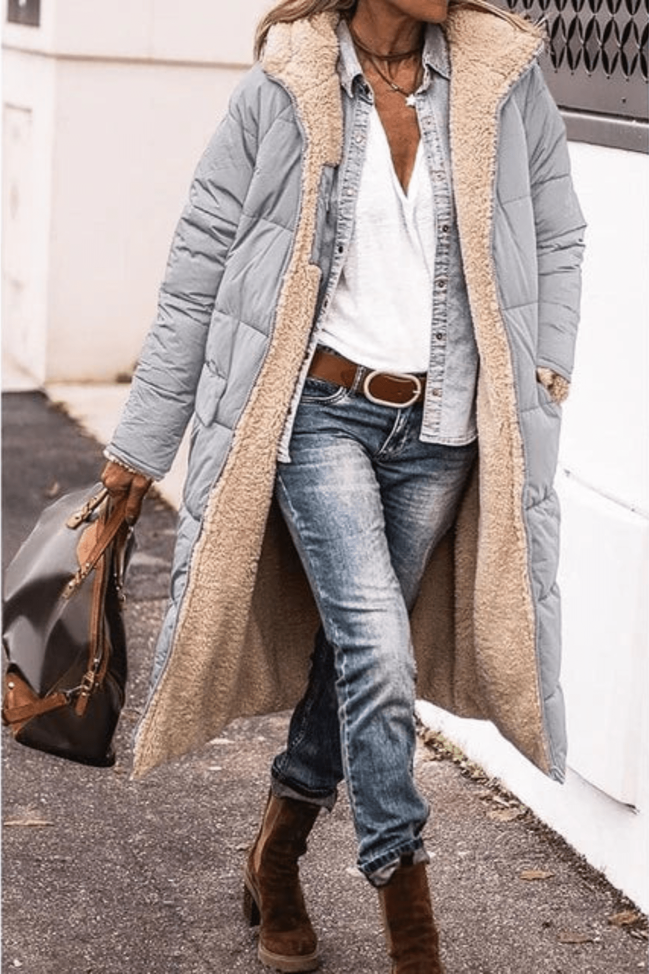 Lavinque Jacket Gris / S Doudoune Longue Doublée en Fourrure | Hiver | Chaleur et Style Décontracté