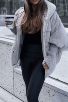 Lavinque Jacket Gris / S Doudoune Oversize avec Fausse Fourrure | Chaleur & Élégance | Style Hivernal Tendance