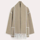 Lavinque Jacket Gris / S Manteau Cape avec Écharpe Intégrée | Élégance | Chaleur et Confort