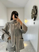 Lavinque Jacket Gris / S Manteau Cape Oversize | Chic | Élégant et Tendance