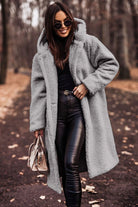 Lavinque Jacket Gris / S Manteau Long en Fausse Fourrure | Doux & Chaud | Élégance Hivernale
