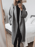 Lavinque Jacket Gris / S Manteau Long Oversize en Laine | Élégance | Chic et Confortable