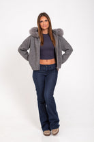 Lavinque Jacket Gris / S Veste à Capuche avec Fausse Fourrure | Élégance | Chaleur et Confort