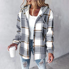 Lavinque Jacket Gris / S Veste Chemise à Capuche en Flanelle | Décontracté | Chaude et Tendance