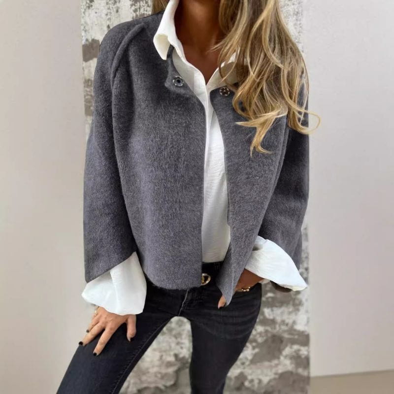 Lavinque Jacket Gris / S Veste Courte en Laine | Chaleur & Élégance | Style Décontracté Chic