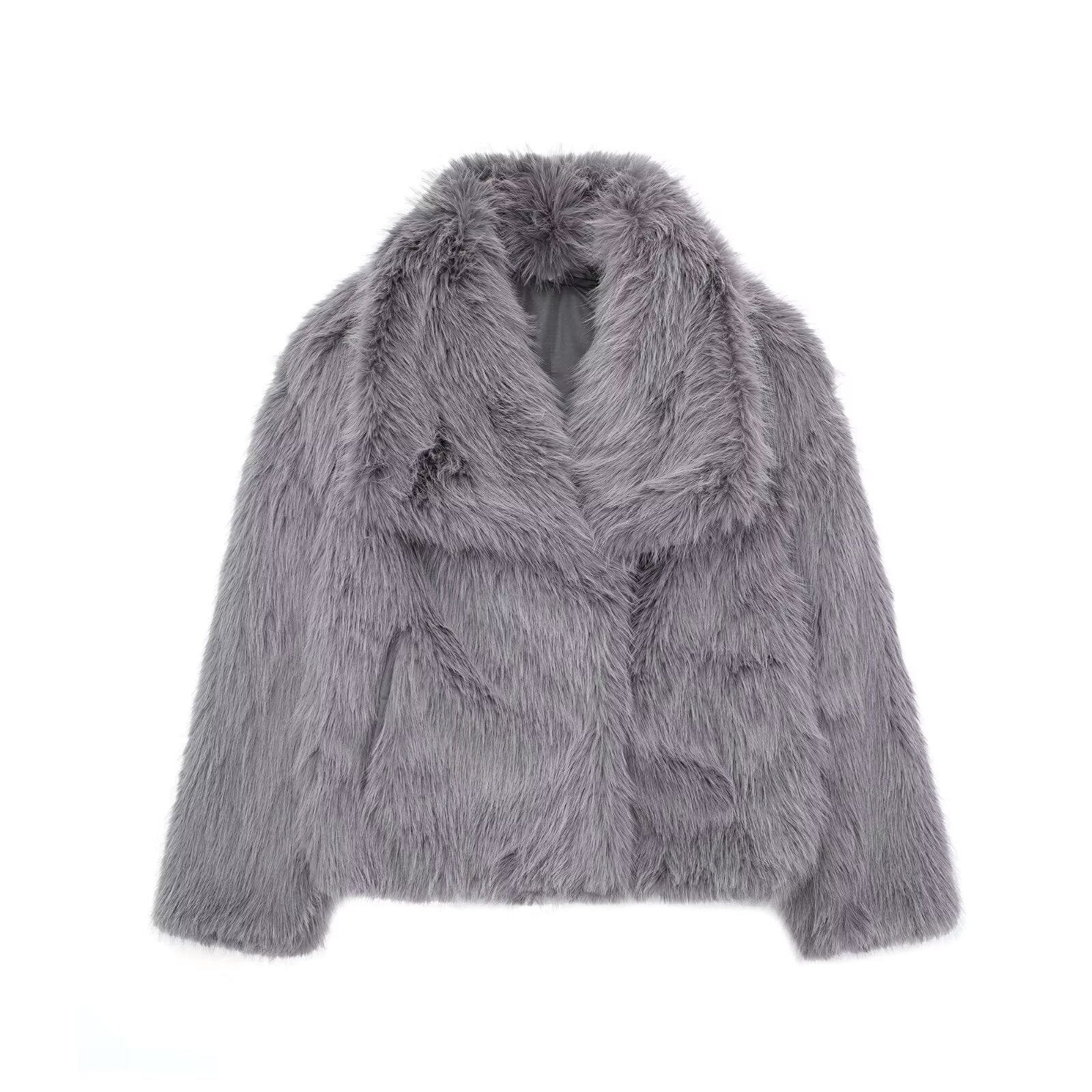 Lavinque Jacket Gris / XS Veste Courte en Fausse Fourrure | Élégance | Douce et Tendance