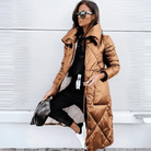 Lavinque Jacket Kaki / S Doudoune Longue Brillante | Tendance | Chaleur et Style Urbain