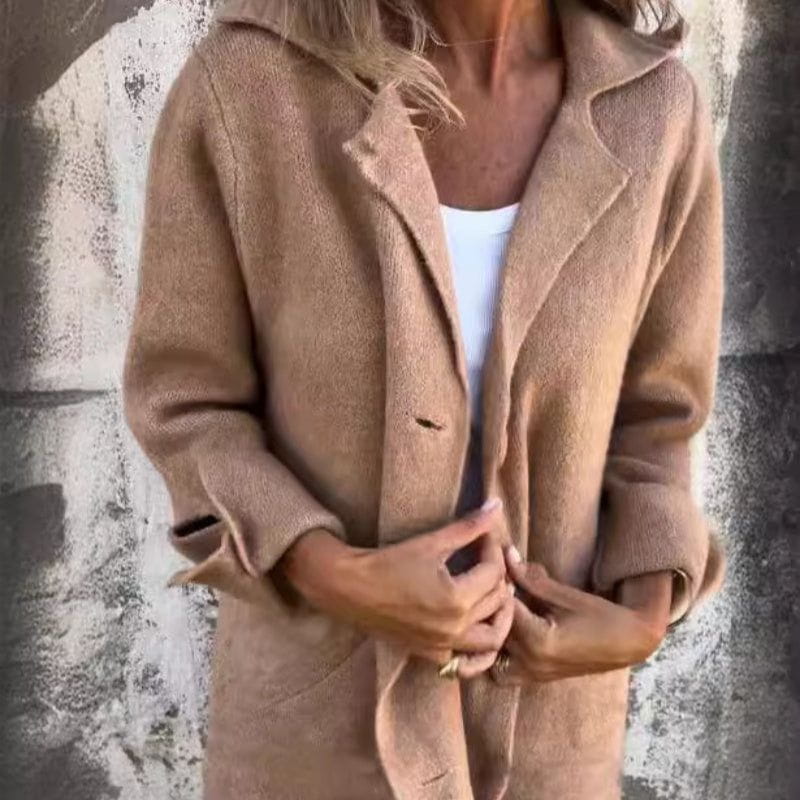 Lavinque Jacket Kaki / S Manteau Long Boutonné | Élégance & Confort | Tendance Automne-Hiver