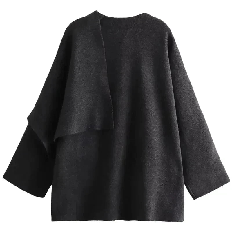 Lavinque Jacket Manteau Drapé Élégant | Coupe Oversize | Chic et Intemporel