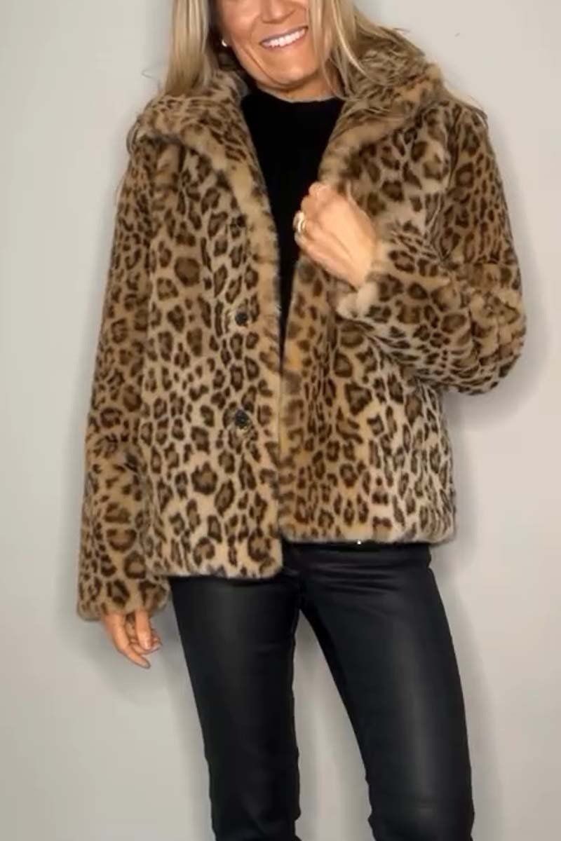 Lavinque Jacket Manteau Léopard | Fausse Fourrure | Chic et Tendance