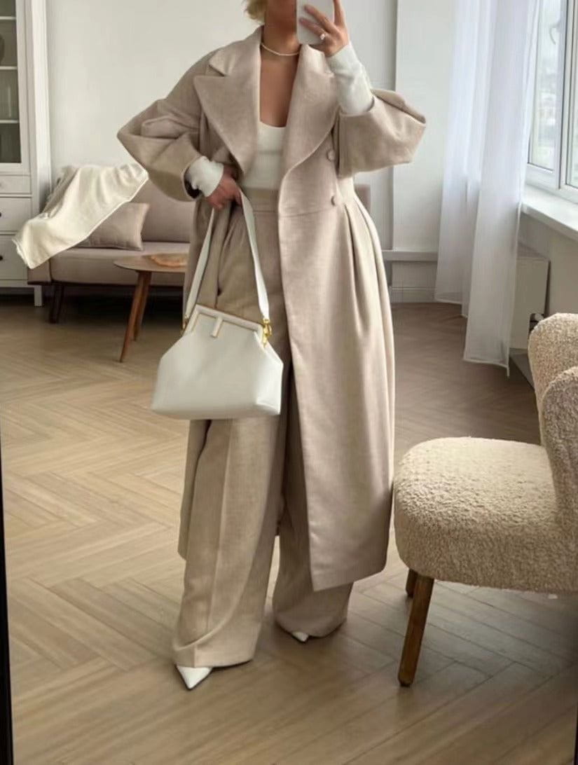 Lavinque Jacket Manteau Long Élégant Ceinturé | Chic | Chaleur et Raffinement
