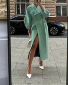 Lavinque Jacket Manteau Long Élégant Ceinturé | Chic | Chaleur et Raffinement
