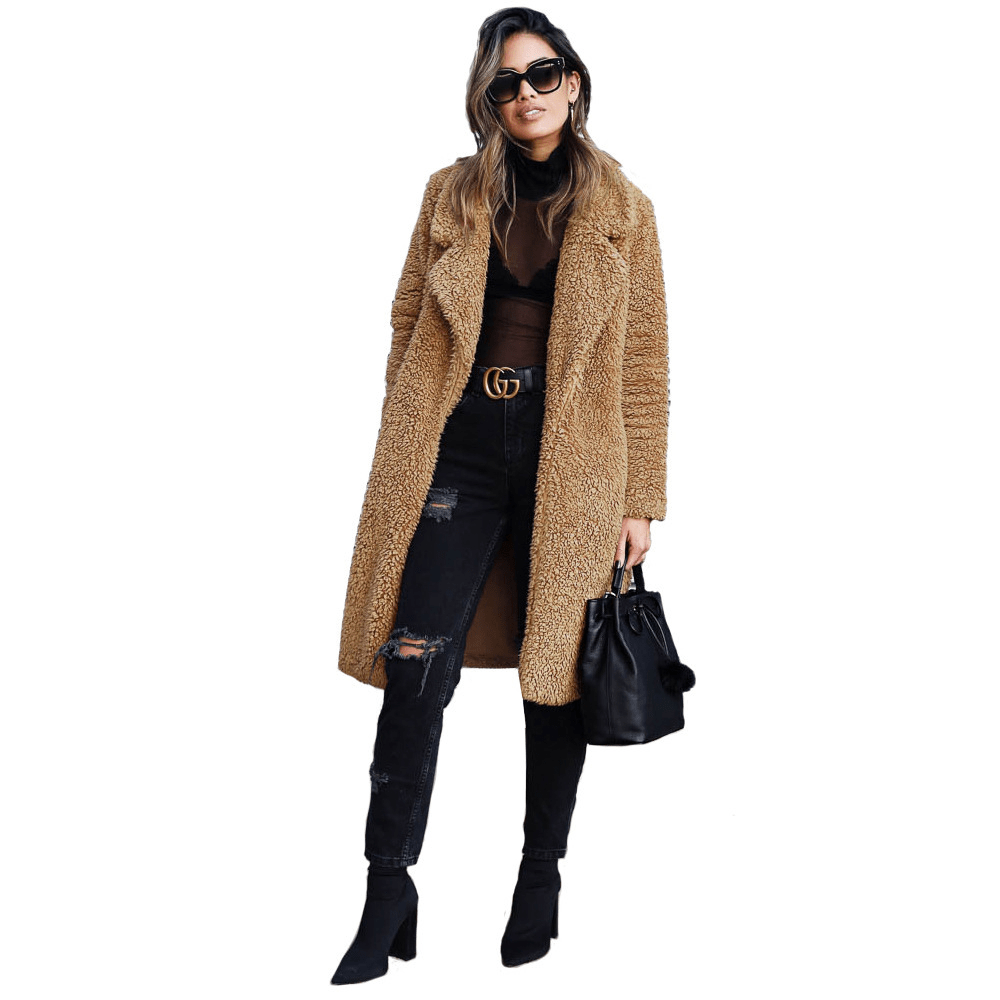 Lavinque Jacket Manteau Long en Fourrure Teddy | Chaleur & Élégance | Tendance Hiver