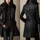 Lavinque Jacket Manteau Long en Similicuir | Élégance | Chic et Intemporel