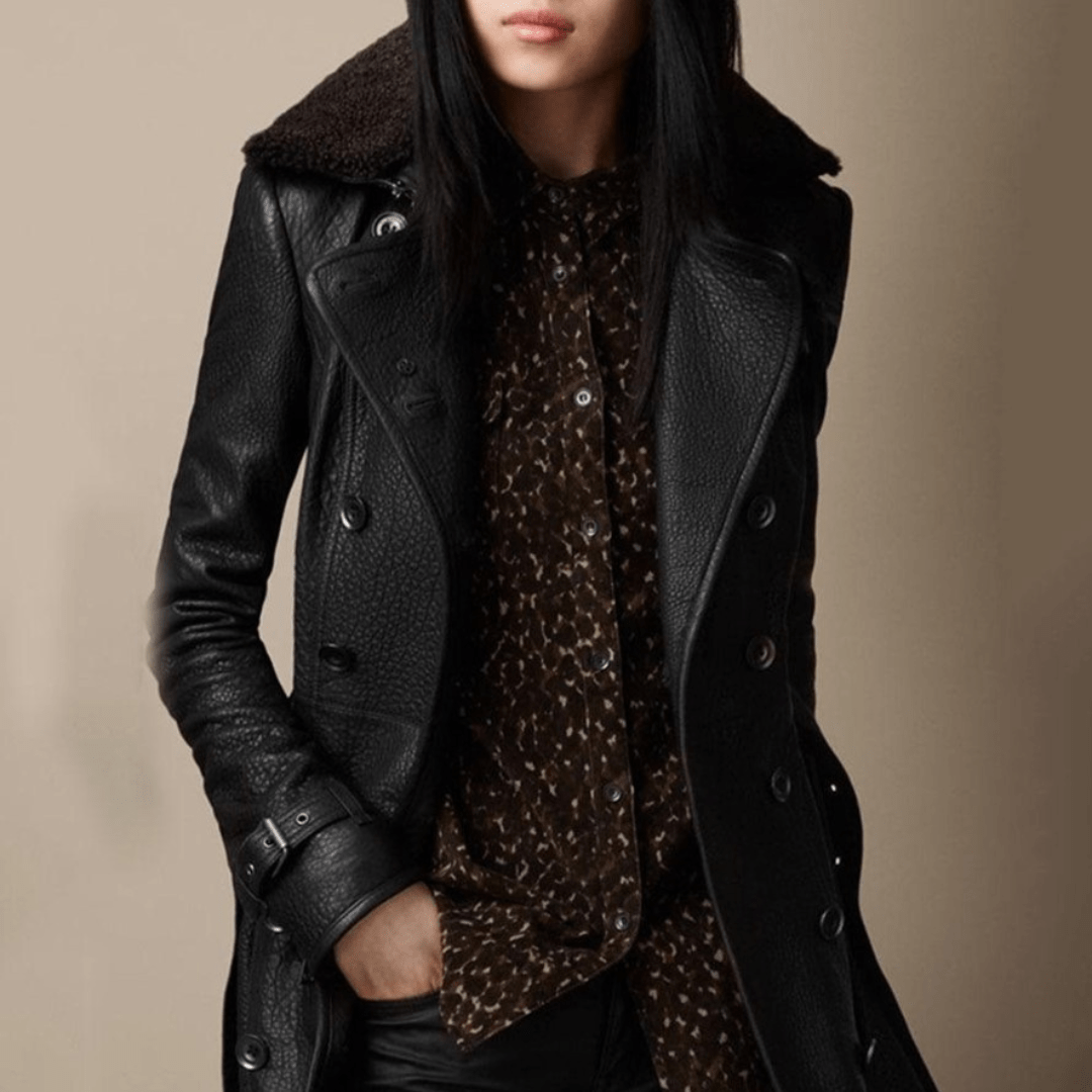 Lavinque Jacket Manteau Long en Similicuir | Élégance | Chic et Intemporel