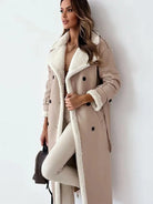 Lavinque Jacket Manteau Long Femme | Effet Cuir & Doublure Mouton | Chaleur et Élégance
