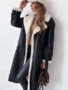 Lavinque Jacket Manteau Long Femme | Effet Cuir & Doublure Mouton | Chaleur et Élégance