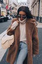 Lavinque Jacket Manteau Long Femme | Effet Mouton & Chaleur | Élégance Hivernale