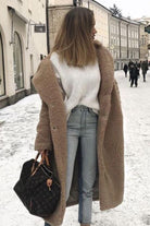 Lavinque Jacket Manteau Long Femme | Effet Mouton & Chaleur | Élégance Hivernale