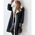 Lavinque Jacket Manteau Long Hiver | Simili Cuir & Fourrure | Chaud et Élégant