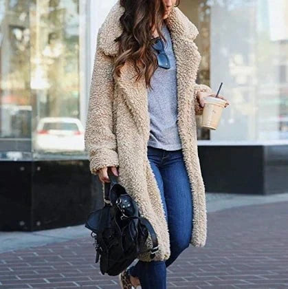 Lavinque Jacket Marron Clair / S Manteau Long en Fourrure Teddy | Chaleur & Élégance | Tendance Hiver