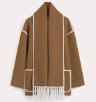 Lavinque Jacket Marron / S Manteau Cape avec Écharpe Intégrée | Élégance | Chaleur et Confort