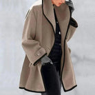 Lavinque Jacket Marron / S Manteau Élégant à Bordures Contrastées | Chic & Chaleur | Idéal pour l’Hiver