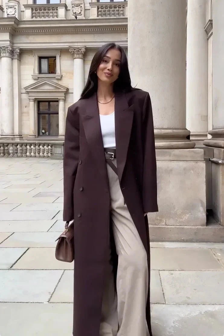 Lavinque Jacket Marron / S Manteau Long Élegant | Sophistiqué | Chic et Intemporel