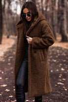 Lavinque Jacket Marron / S Manteau Long en Fausse Fourrure | Doux & Chaud | Élégance Hivernale