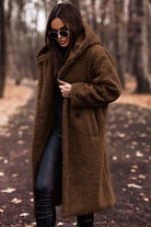 Lavinque Jacket Marron / S Manteau Long Femme | Effet Mouton & Chaleur | Élégance Hivernale