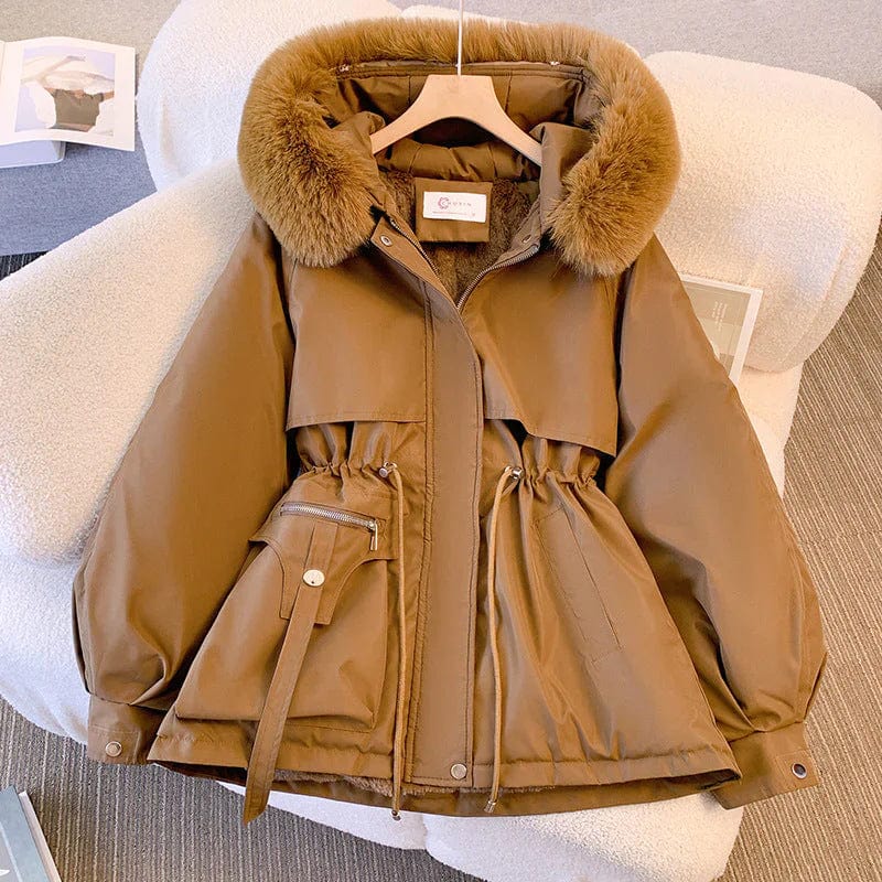 Lavinque Jacket Marron / S Parka Hiver Doublée | Élégance & Chaleur | Col Fourrure