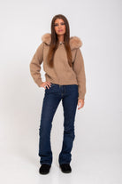 Lavinque Jacket Marron / S Veste à Capuche avec Fausse Fourrure | Élégance | Chaleur et Confort