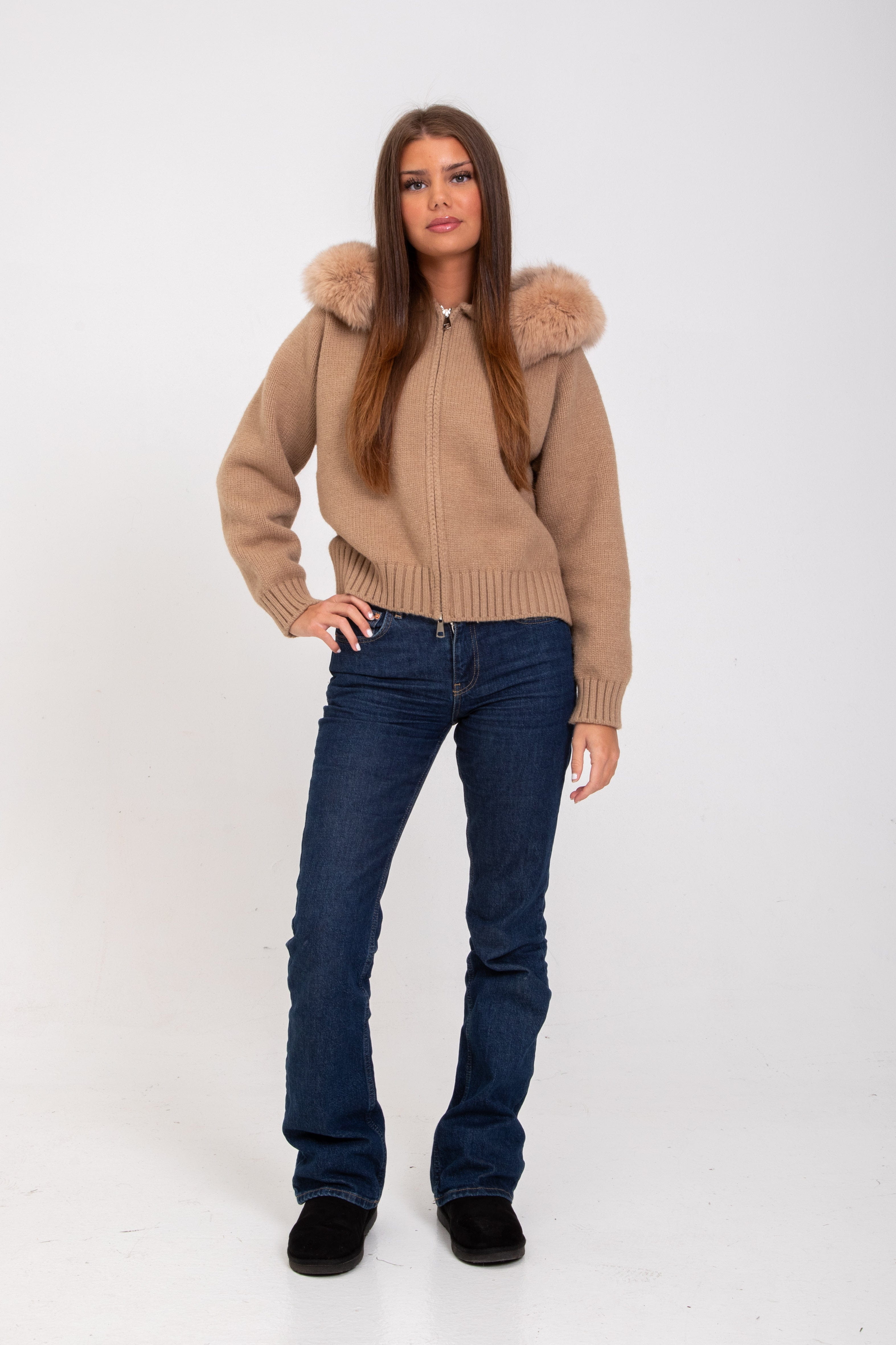 Lavinque Jacket Marron / S Veste à Capuche avec Fausse Fourrure | Élégance | Chaleur et Confort