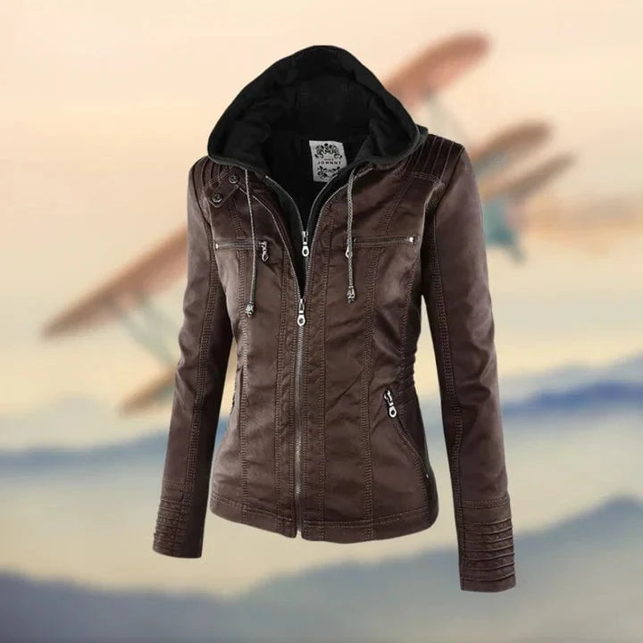 Lavinque Jacket Marron / S Veste Aviateur en Similicuir | Style Vintage | Élégance et Caractère