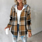 Lavinque Jacket Marron / S Veste Chemise à Capuche | Tendance & Confort | Motif Carreaux