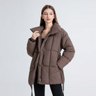 Lavinque Jacket Marron / XS Doudoune Ceinturée Hiver | Col Haut | Chaude et Élégante