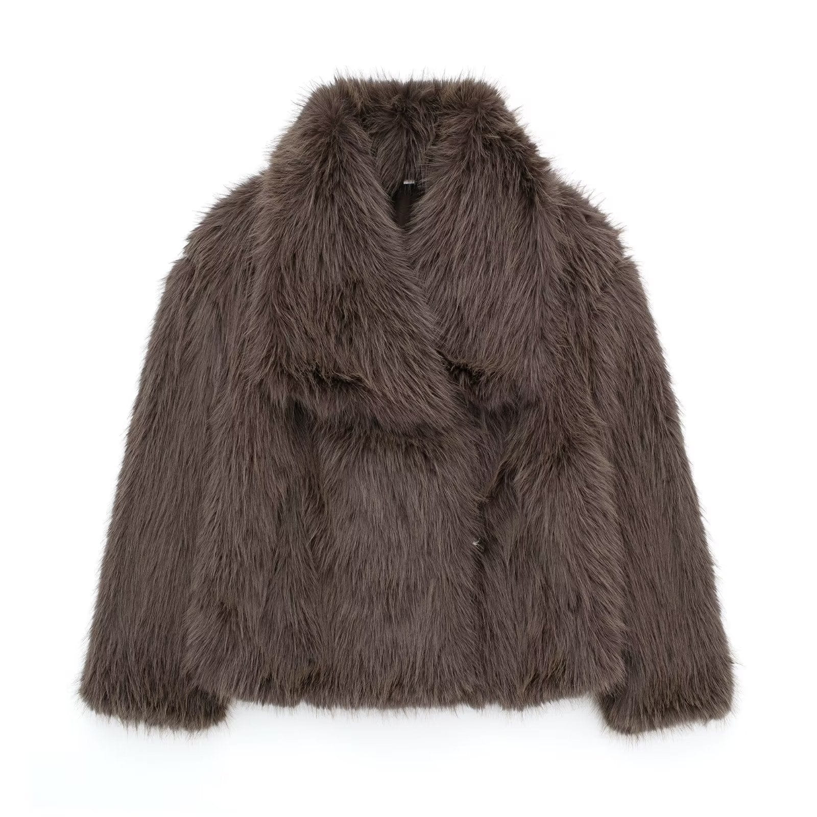 Lavinque Jacket Marron / XS Veste en Fausse Fourrure | Douce & Élégante | Hiver Chic