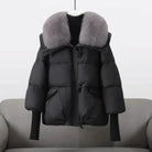 Lavinque Jacket Noir / M Doudoune Hiver Luxe | Col en Fourrure | Chaude et Élégante