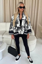 Lavinque Jacket Noir / S Blouson Oversize Imprimé | Chic & Moderne | Look Urbain Tendance